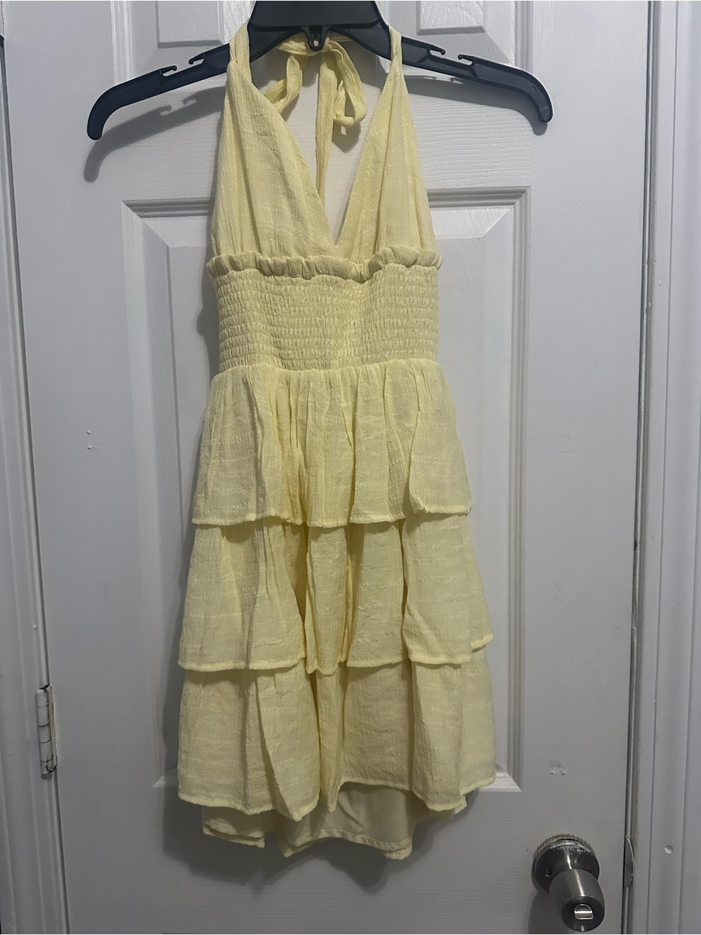 Windsor Light Yellow Halter Tiered Sundress